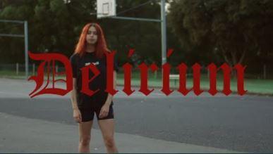 Grace Chia standing on a basketball court with the words Delirium in red across the image